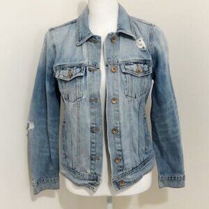 𝅺Old Navy Women's Distressed 100% Cotton Denim Jean Jacket